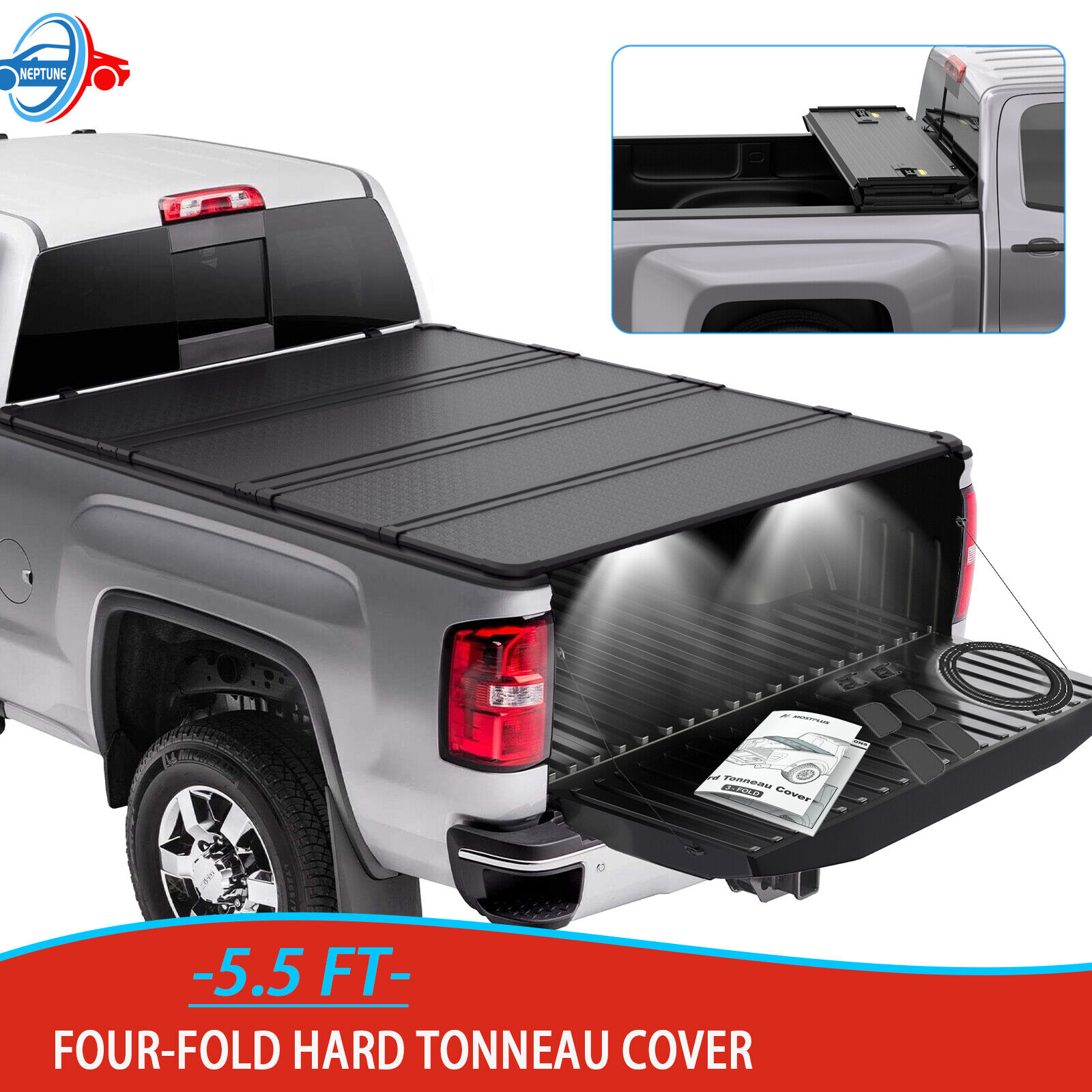 5.5FT 4-Fold Hard Truck Bed Tonneau Cover For 2004-2015 Nissan Titan New