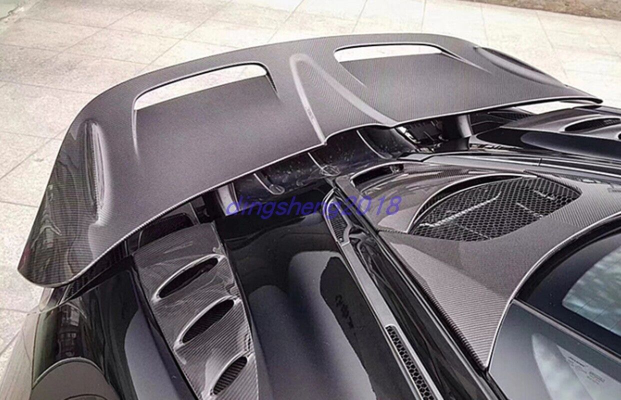 Real Carbon Fiber Rear Spoiler Trunk Tail Cover Trim For McLaren 720S 2017-2019