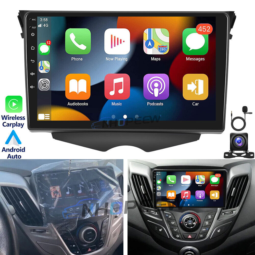CarPlay Car Stereo Radio GPS NAVI For Hyundai Veloster 2012-2017 Android 13 64GB