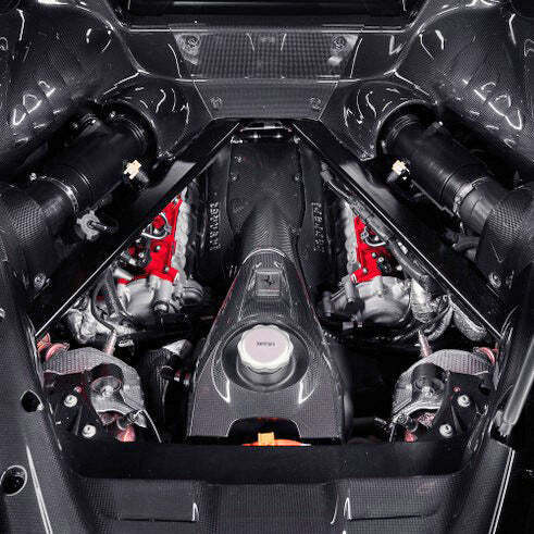 Ferrari SF90 Stradale Coupe Carbon Fiber Engine Compartment Shields