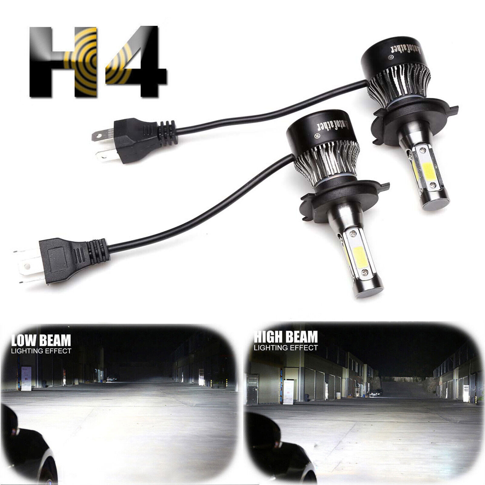 H4 HB2 9003 4-Side LED Headlight Conversion Kit 3300W 395000LM High Lo Beam Bulb