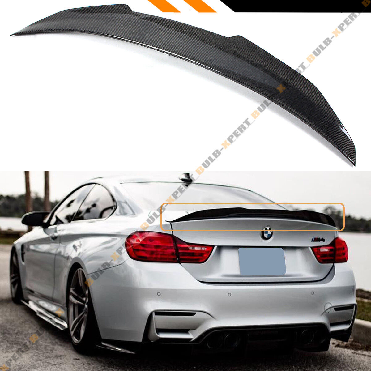 FOR 2015-19 BMW F82 M4 PSM STYLE HIGH KICK CARBON FIBER TRUNK  LID SPOILER WING