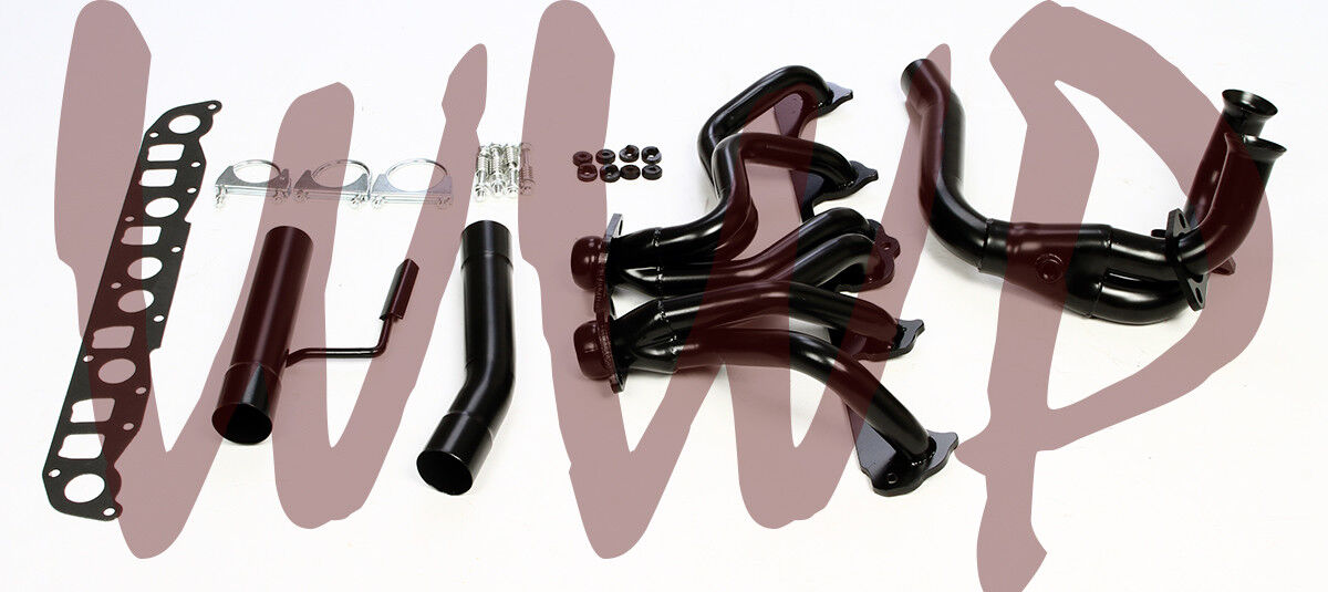 Black Performance Exhaust Header & Y-Pipe Kit 91-99 Jeep Wrangler 4.0L 4.0 6-Cyl
