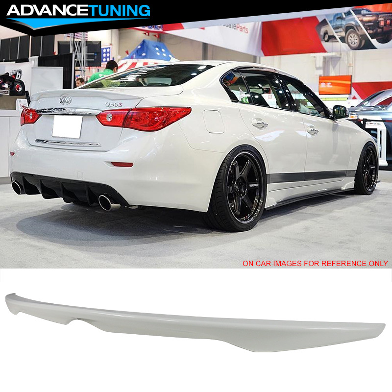 Fits 14-23 Infiniti Q50 Factory Painted Color #QAW White Trunk Spoiler