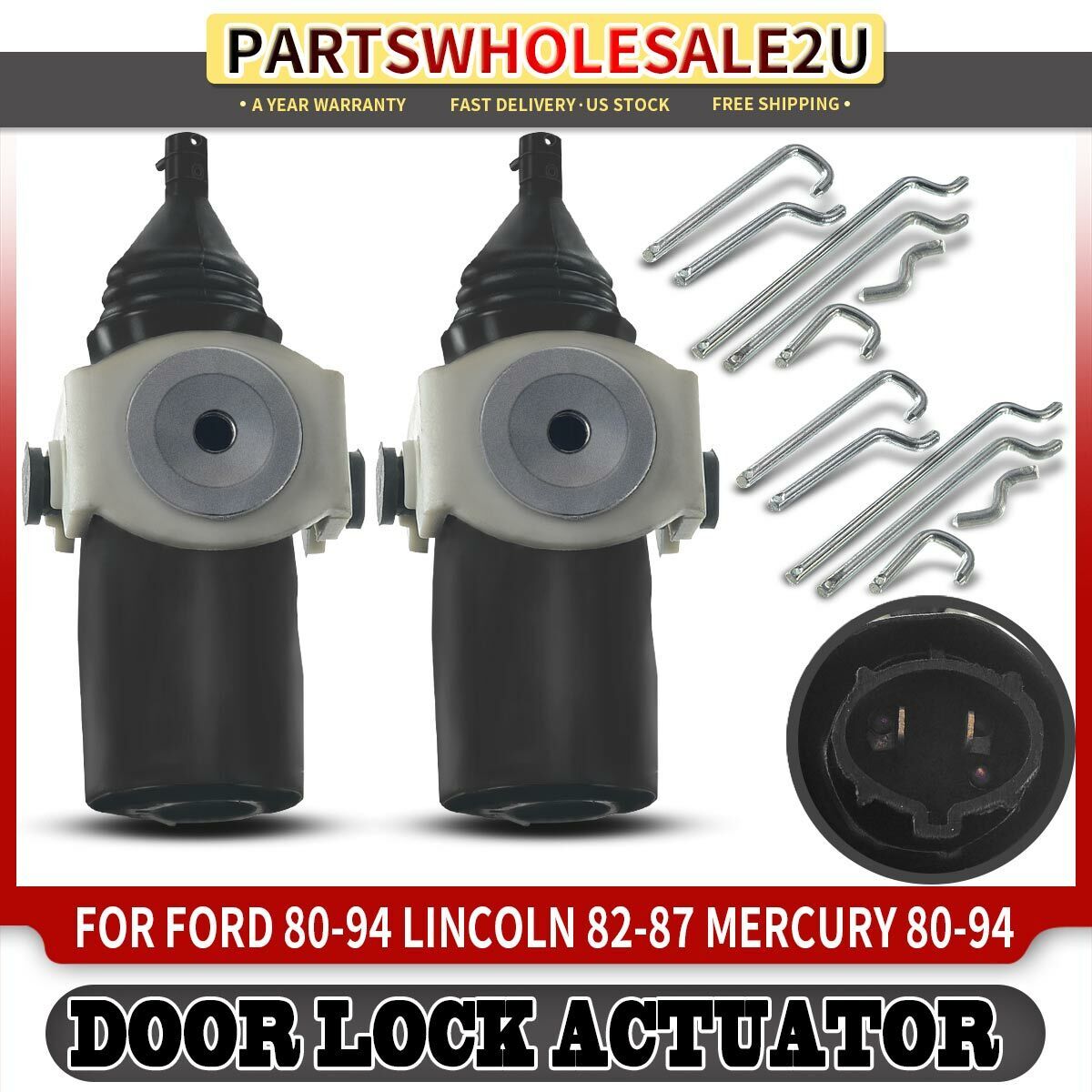 2x Door Lock Actuator for Ford Bronco F-150 Mustang Mercury Front & Rear 746-147
