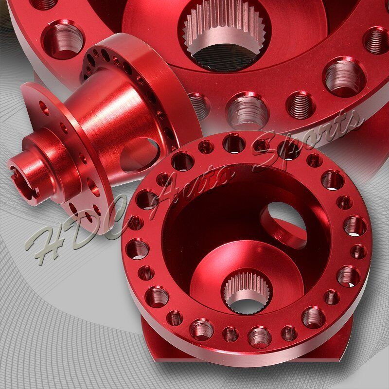 For Honda Civic/CRX/Integra Red Aluminum Steering Wheel 6-Hole HUB Adapter Kit