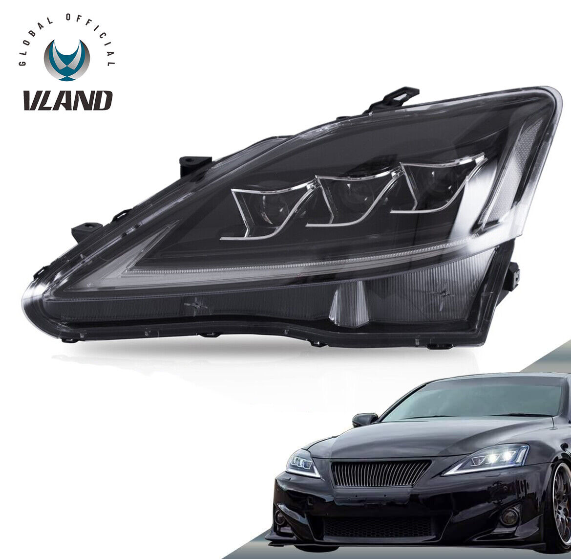 VLAND LED Headlight For Lexus IS250 IS350 IS F 2006-2013 Left Side Driver Light