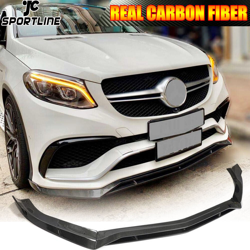 REAL CARBON Front Bumper Lip Spoiler For Mercedes-Benz C292 GLE63 AMG 2015-2018 
