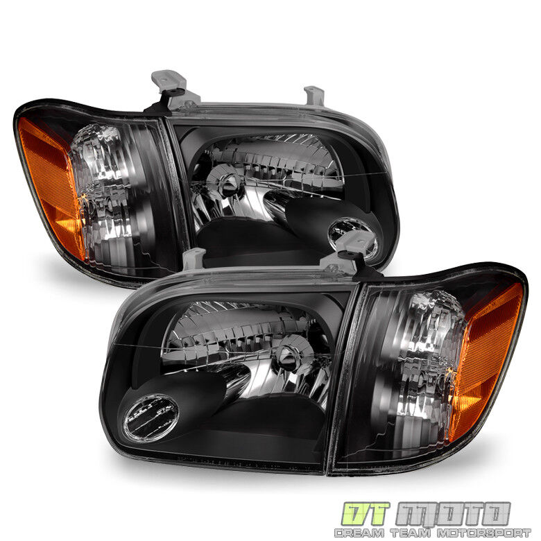 For Blk 2005-2006 Toyota Tundra 2007 Sequoia Headlights Corner Lamps Left+Right