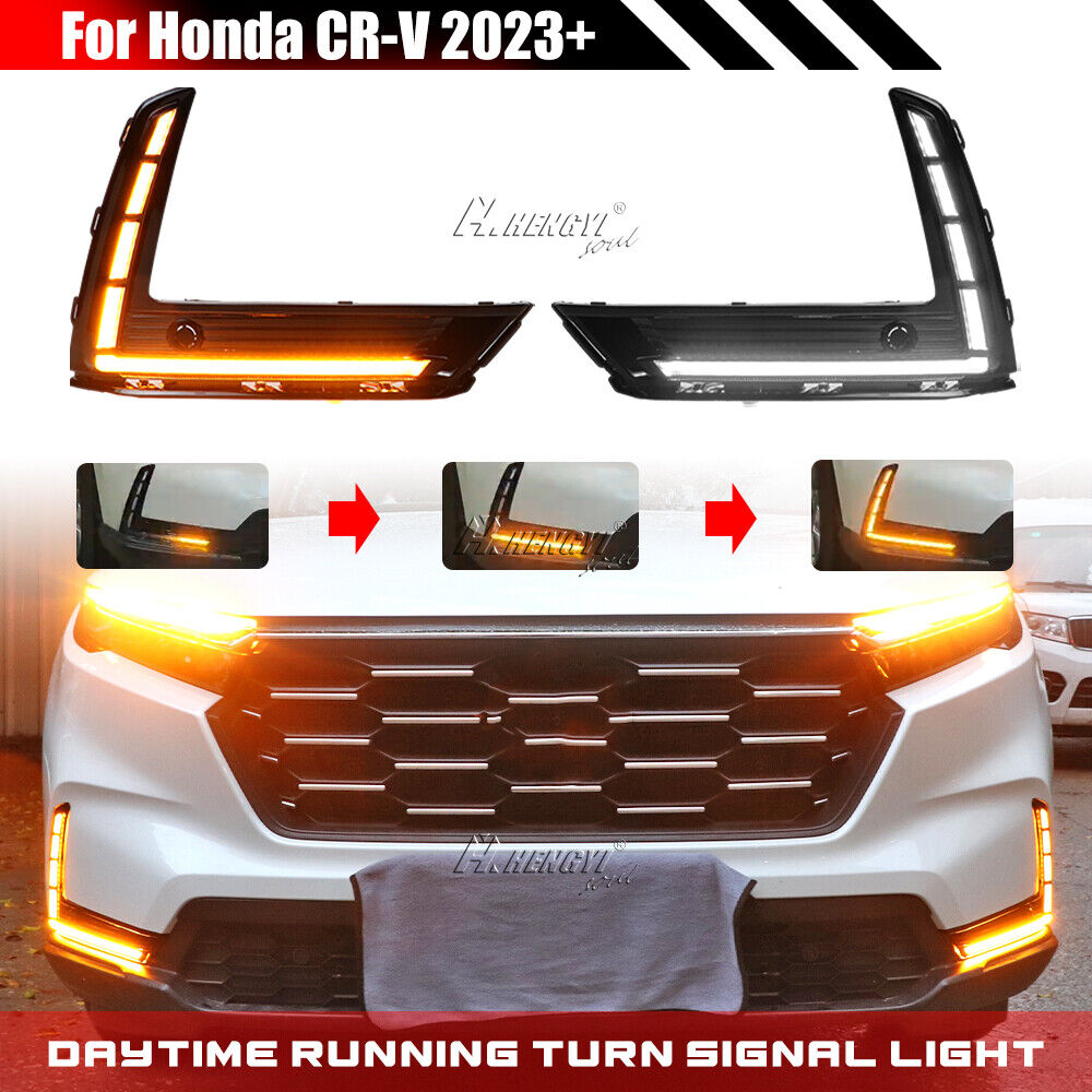 For Honda CR-V CRV 2023 2024 LED DRL Daytime Running Light Fog Lamp Turn Signal