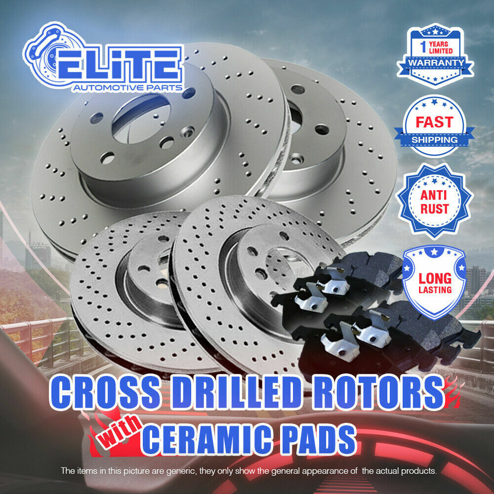 Front+Rear Drilled Rotors & Ceramic Pads for (2006-2008) Cadillac XLR V