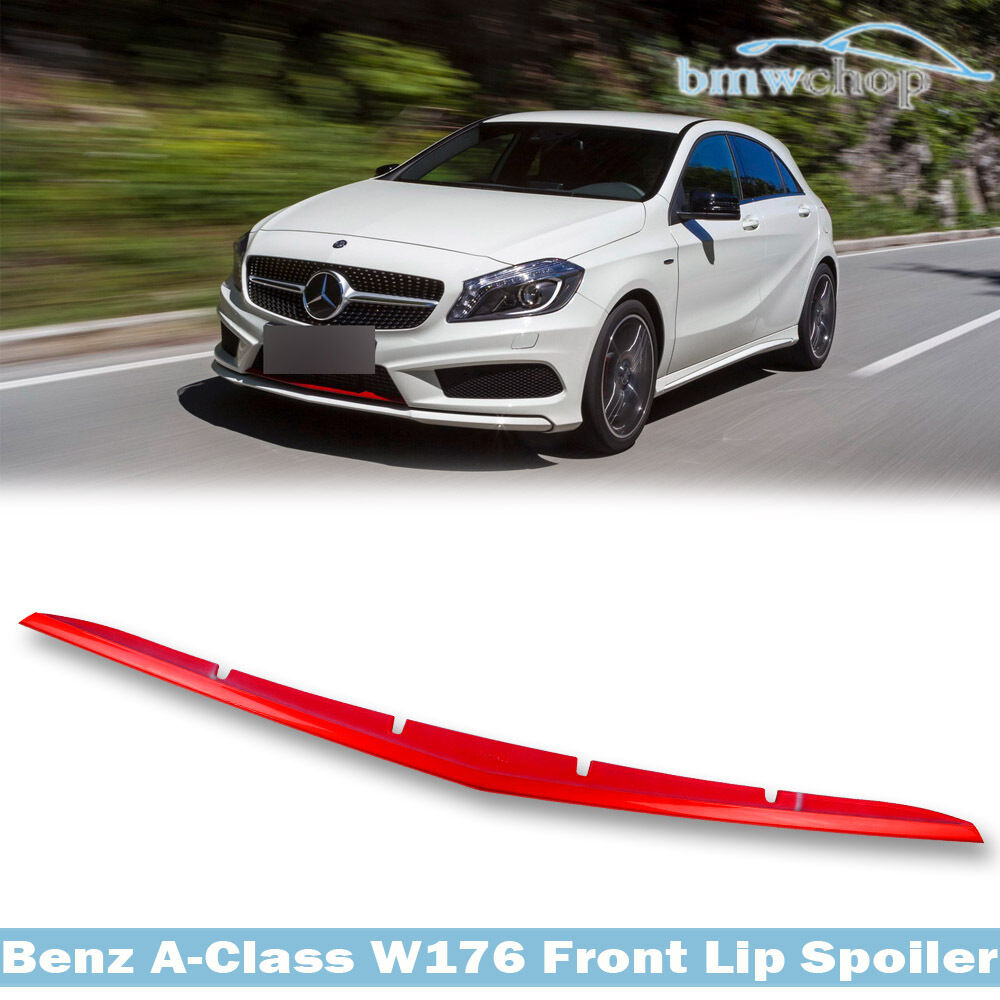 Painted Red Metal Front Lip Spoiler Cover Mercedes BENZ A-Class W176 Hatchback