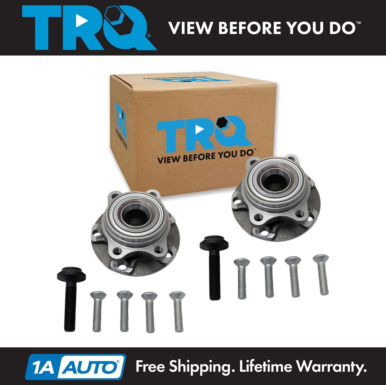 TRQ Front Pre-Pressed Wheel Bearing & Hub Assembly Pair for Audi A4 A6 RS4