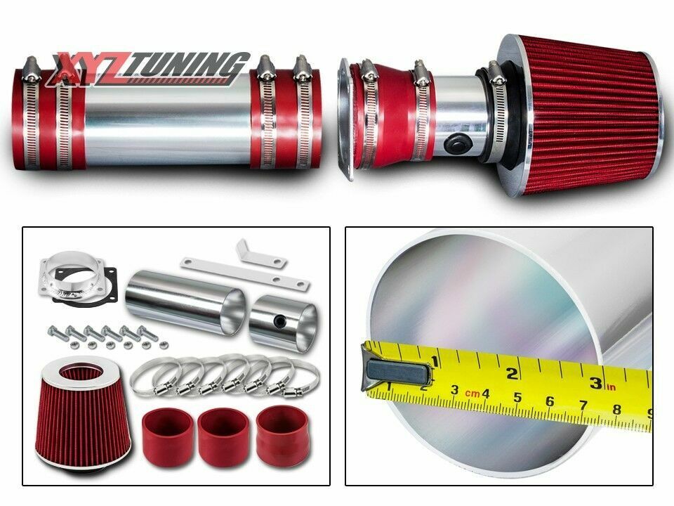 RED Short Ram Air Intake Kit + Filter For 94-96 F150 / Bronco 5.0L/5.8L V8