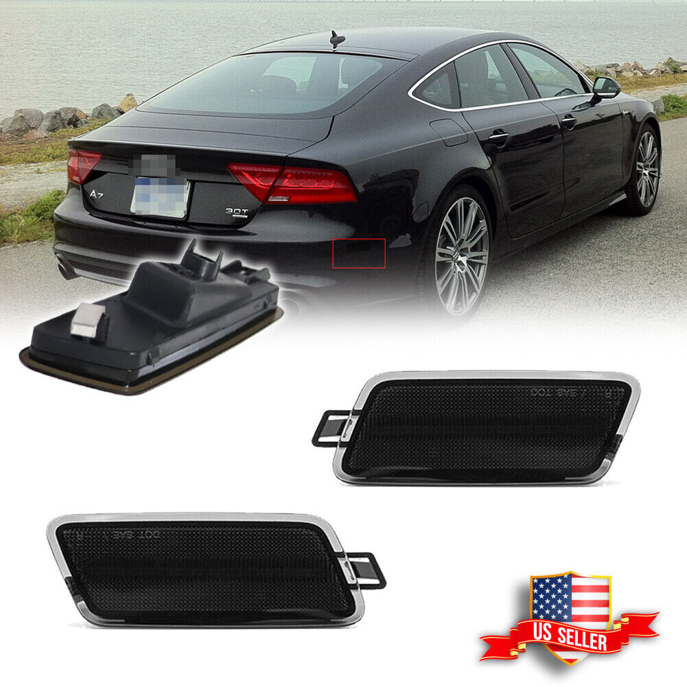 Smoked Rear Fender Side Marker Lights Kit For Audi A7 S7 RS7 Quattro 2012-2018
