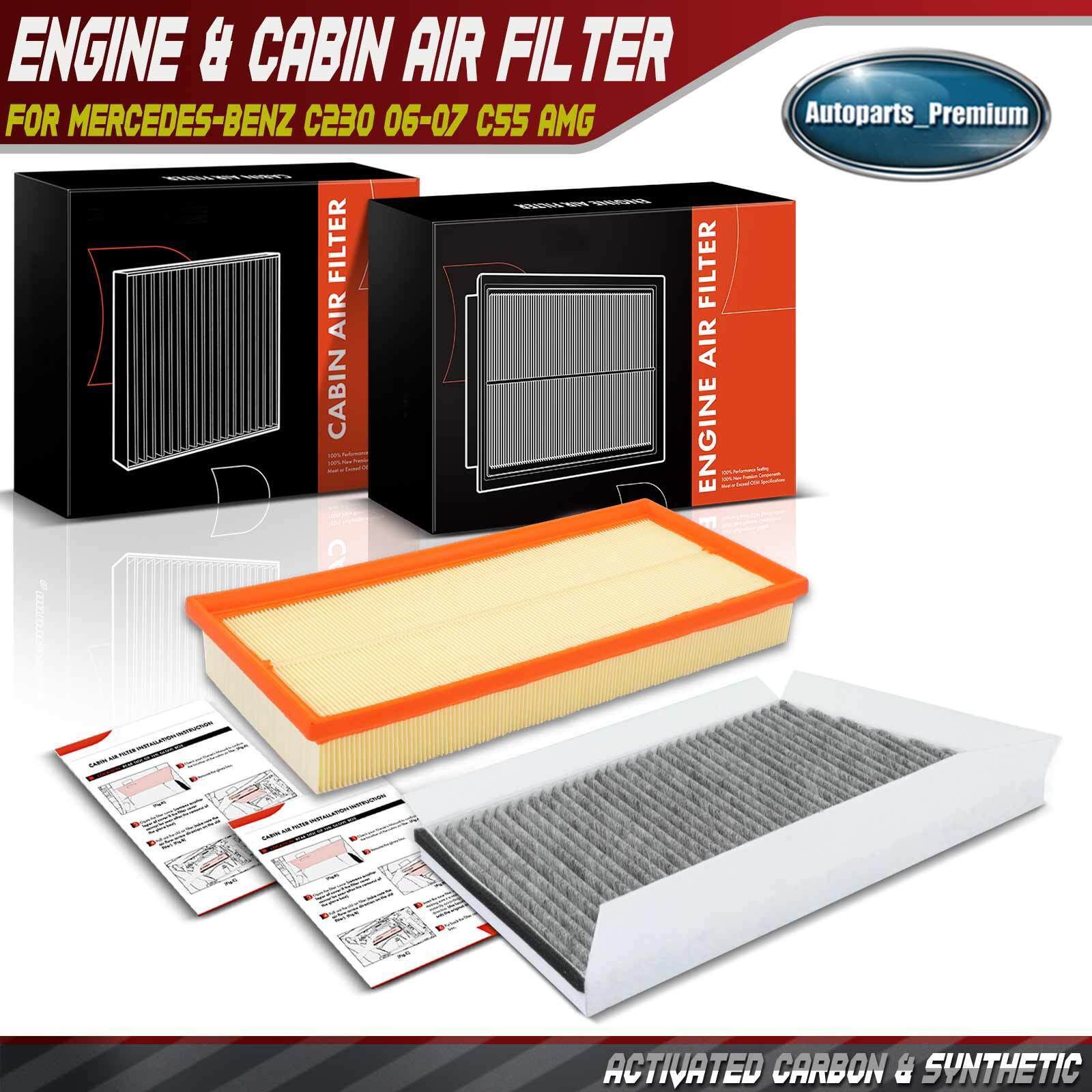 Engine & Activated Carbon Cabin Air Filter for Mercedes-Benz C230 06-07 C55 AMG