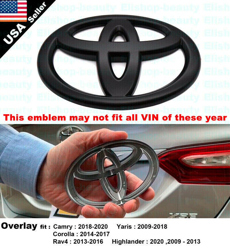  New Overlay Emblem Badge For Toyota Camry Corolla Highlander Rav4 Yaris Rear 