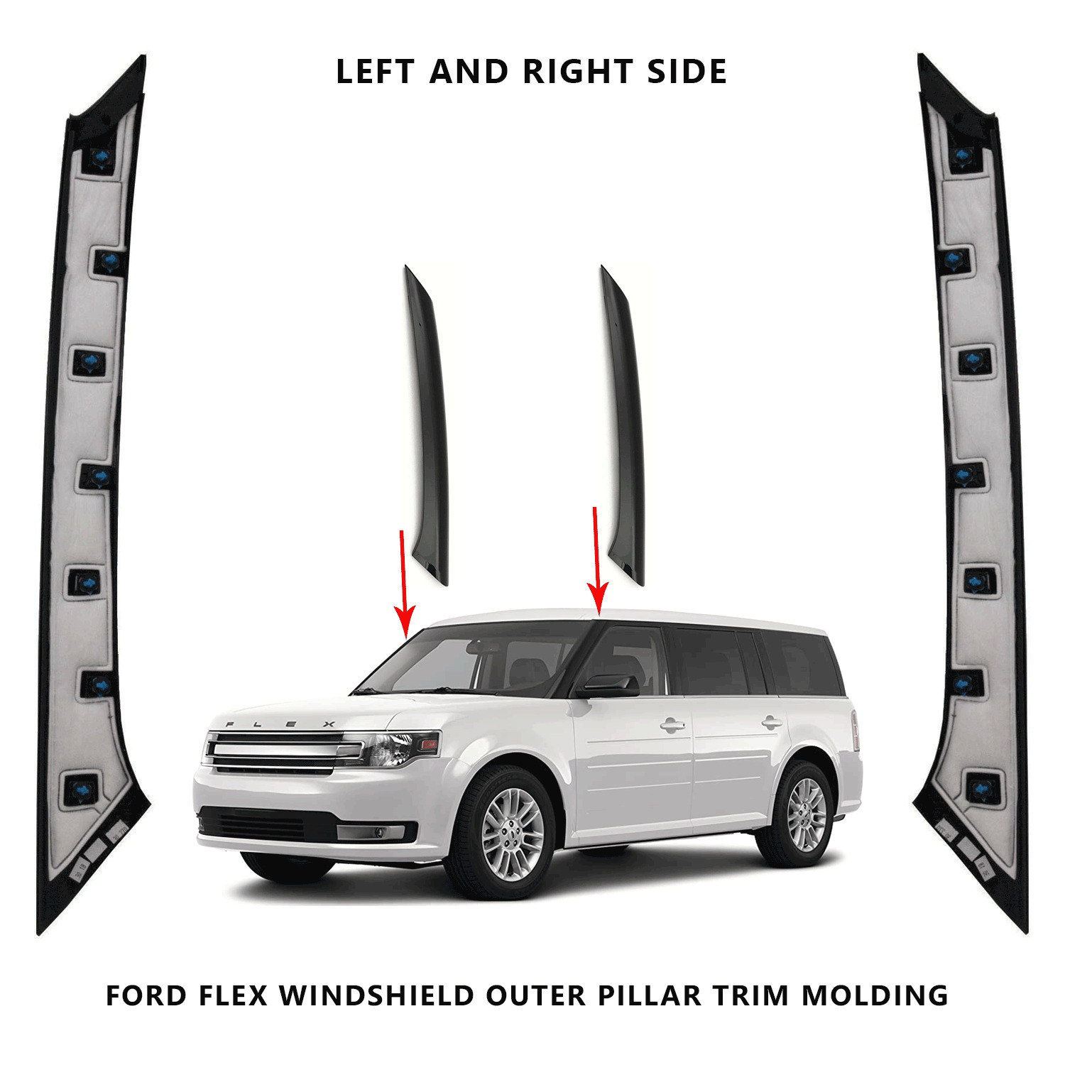 2009-2019 Ford Flex Windshield Outer Pillar Passenger& Driver Side Trim Molding