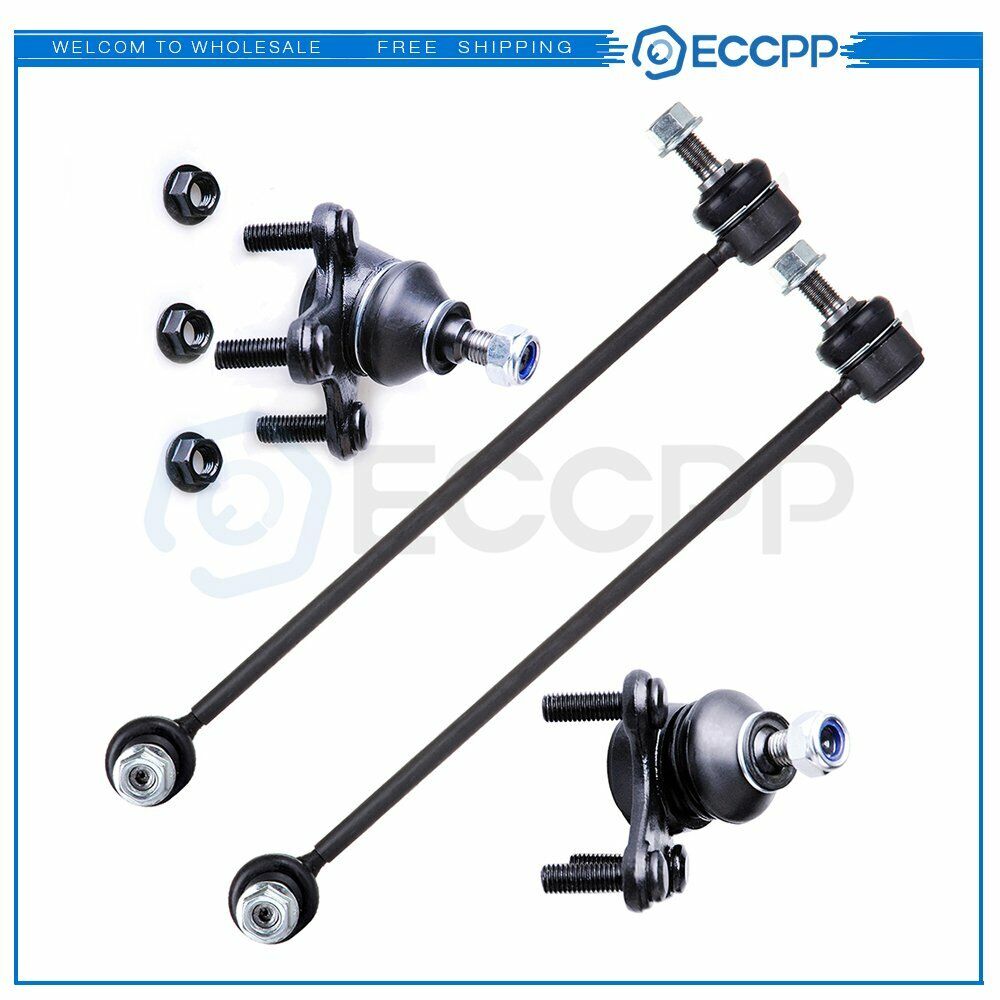 Front 2x Lower Ball Joints 2x Sway Bar Link Kit for 2006-2009 Audi A3 Quattro