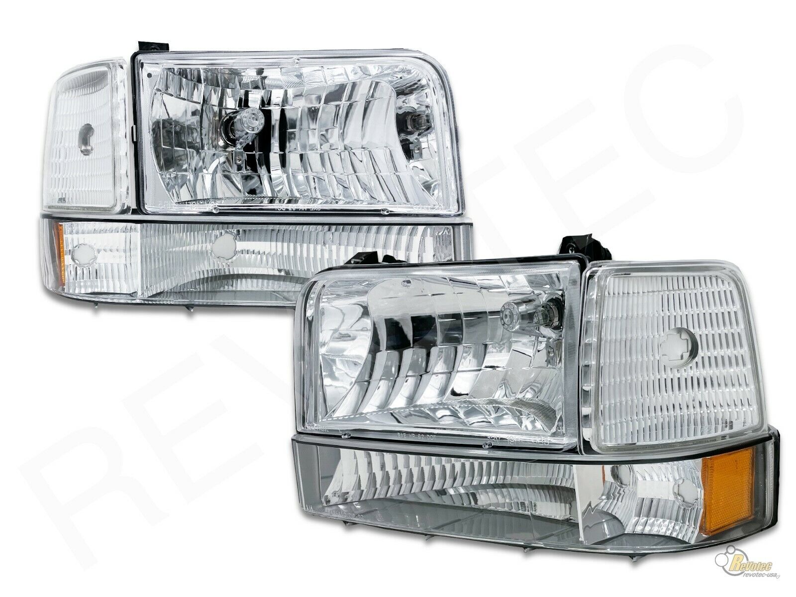 Chrome Headlights Corner Signal & Bumper Lights For 92-96 Ford F-150 F250 Bronco