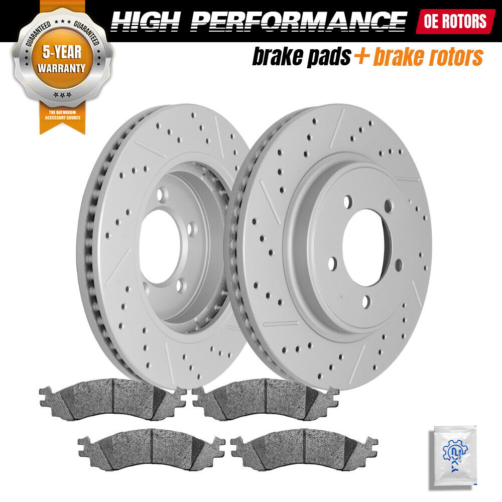 Front Drilled Brake Rotors + Ceramic Pads For Ford Explorer Mercury Mountaineer