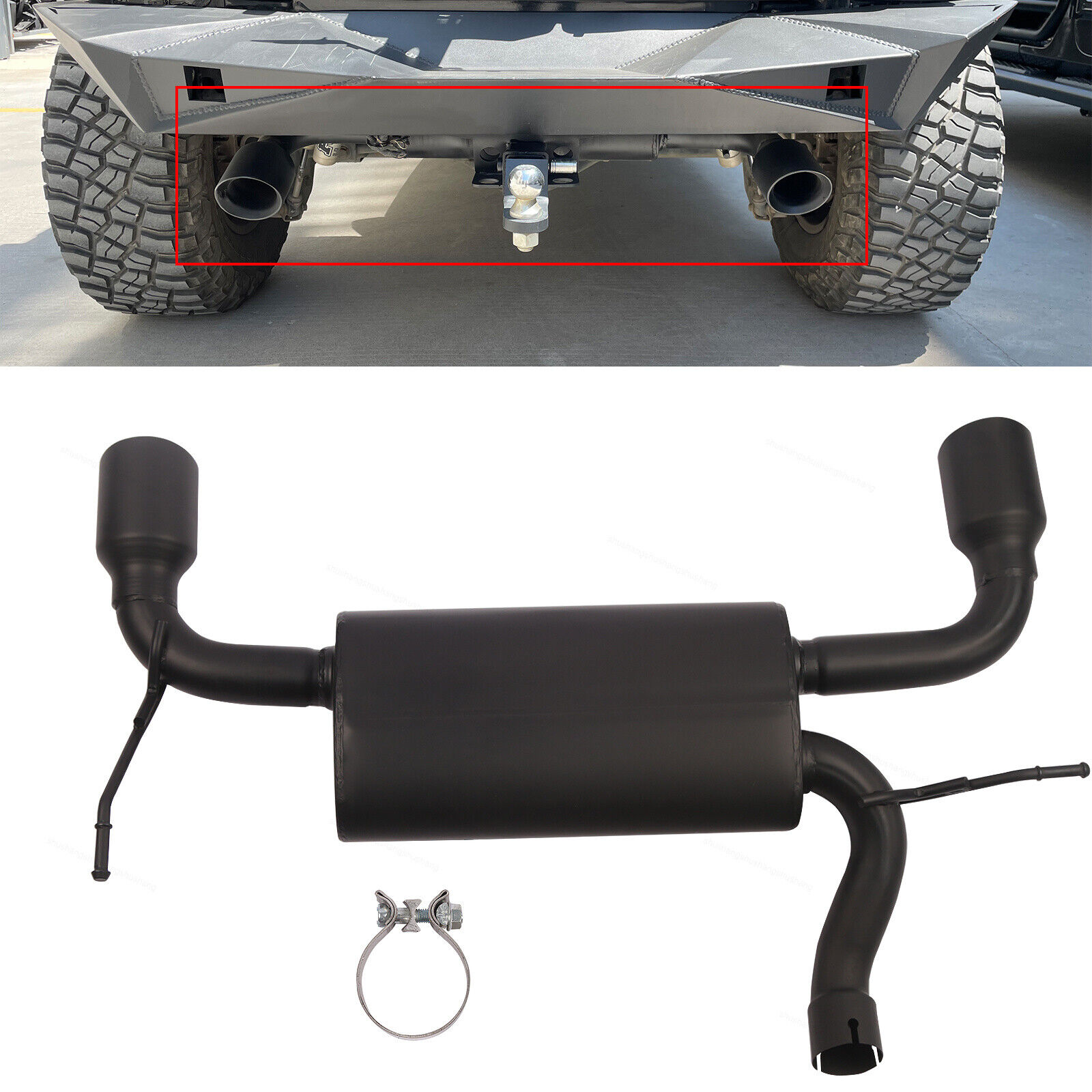 Dual CatBack Exhaust Muffler System Fits 07-17 Jeep Wrangler JK 2/4DR 3.6L/3.8L