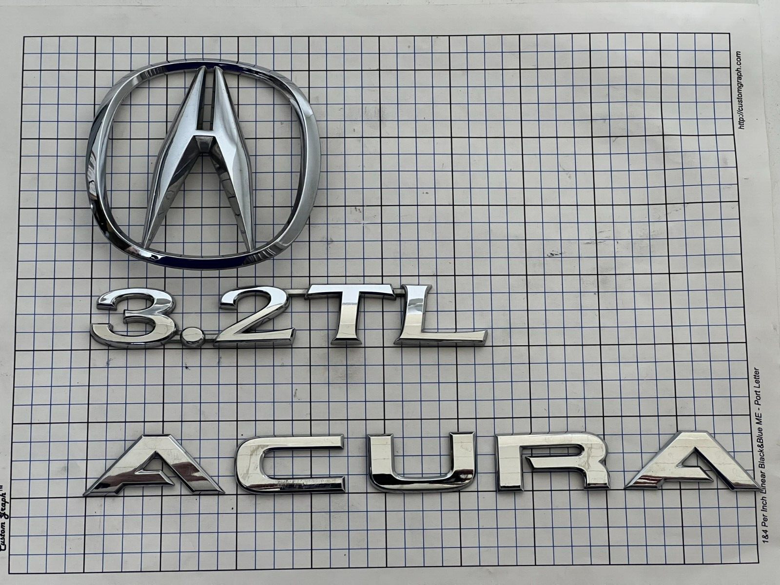 Acura 3.2TL 2003  3.2 TL rear trunk emblem badge logo set oem genuine