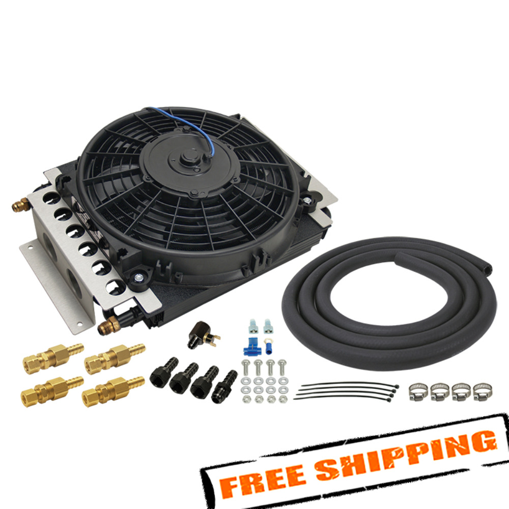 Derale 13900 16 Pass Electra-Cool Remote Transmission Cooler Kit, -6AN Inlets