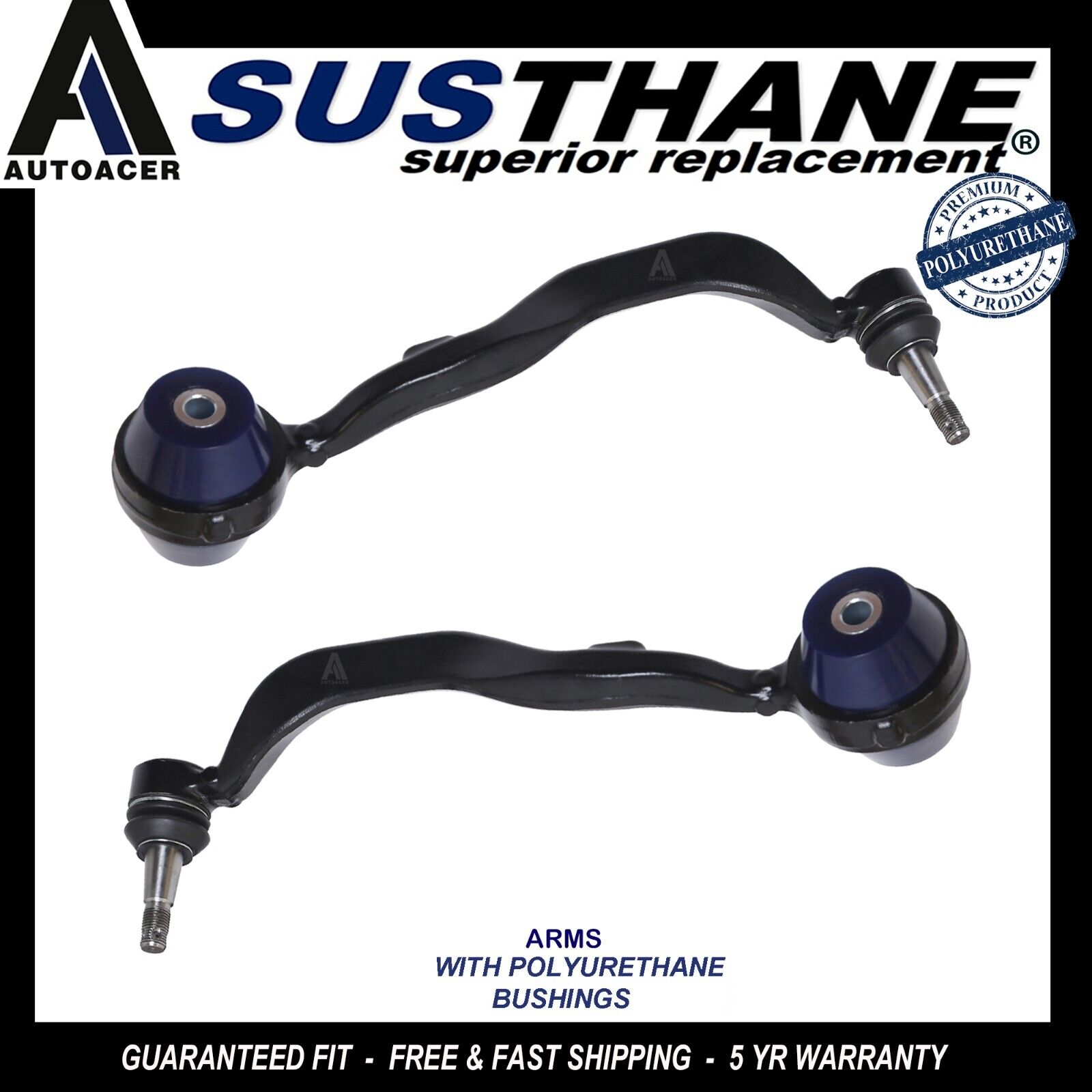 Front Lower Rearward Control Arm Kit 2p Poly Bushings for Lexus LS460 LS600h RWD