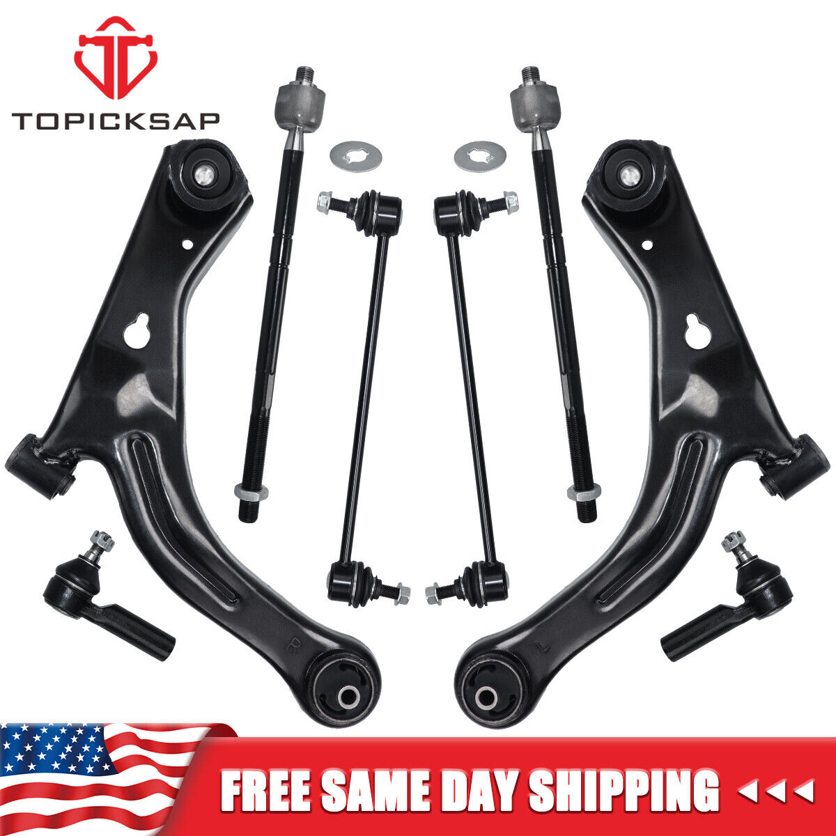 8Pcs Front Lower Control Arm Kit for 2005-2009 Ford Escape Mariner Mazda Tribute