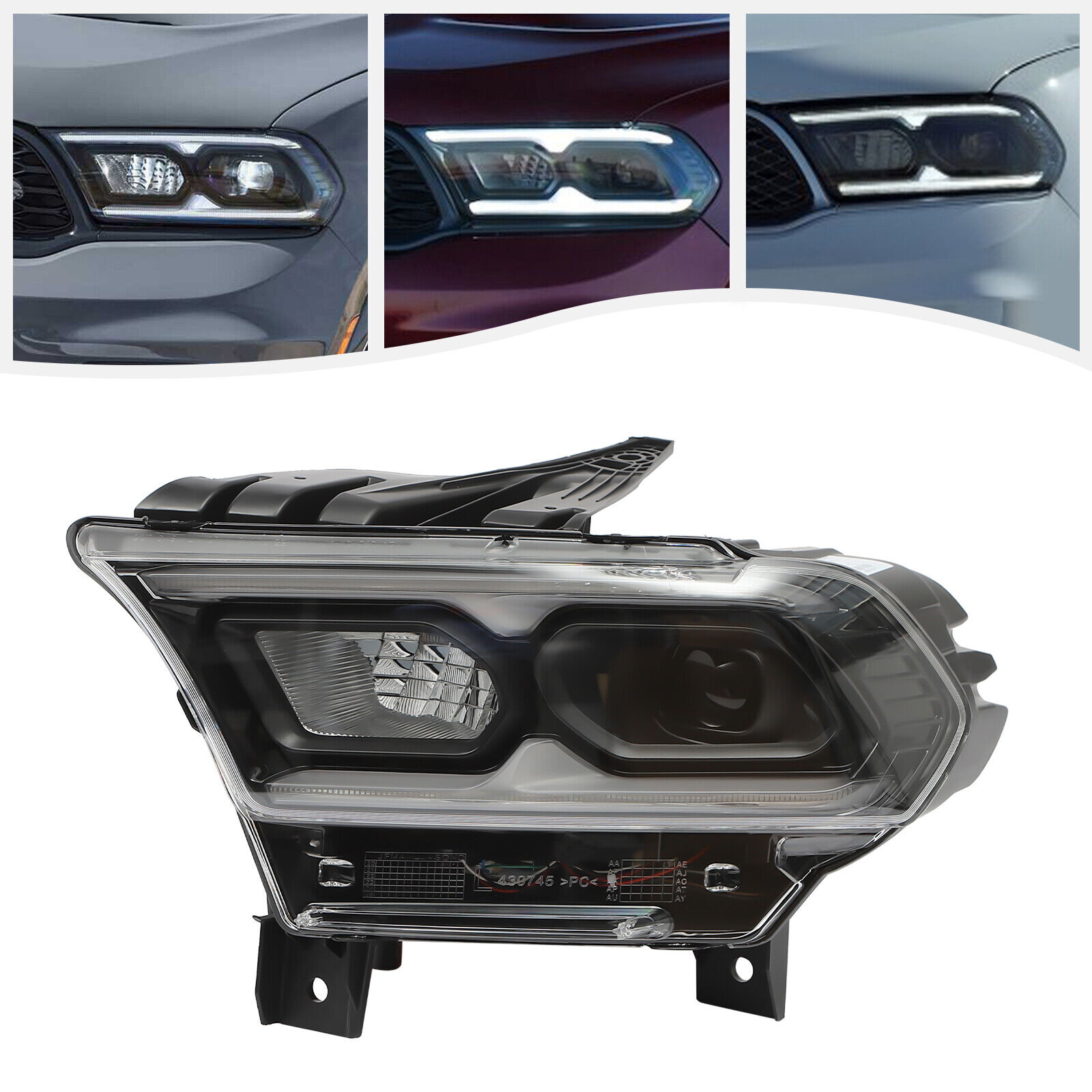 68433779AF Full LED Headlight For Dodge Durango 2021-2023 Black LH Driver Side