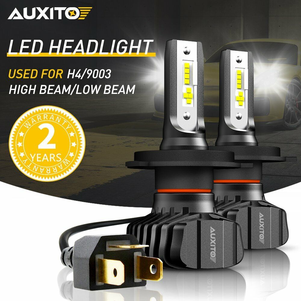 AUXITO H4 9003 LED Headlight Kit Hi Low Beam Bulbs 18000LM FANLESS HID WHITE B7