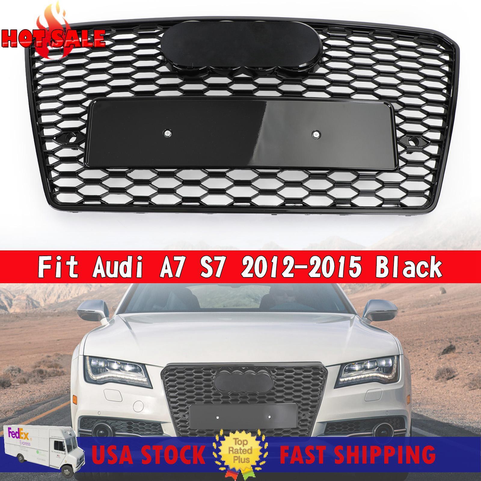 🔥Fits for 2012-2015 Audi A7 S7 Front Mesh Hex Honeycomb Grill Grille RS7 Style