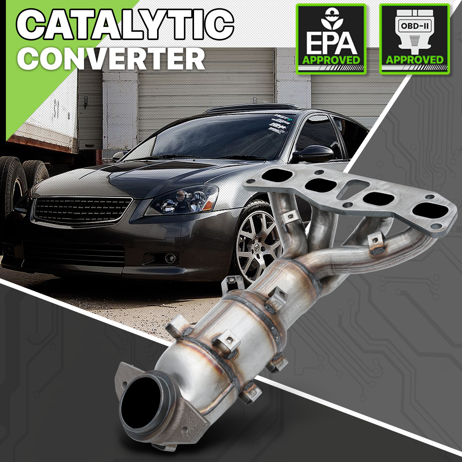 Catalytic Converter Exhaust Header Manifold For 2002-2006 Altima/Sentra 2.5 I4