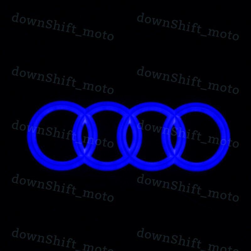 Audi Chrome Grill Grille Front Hood A1 A3 A4 A5 A6 A7 Q3 Q5 Q7 BLUE LED Emblem