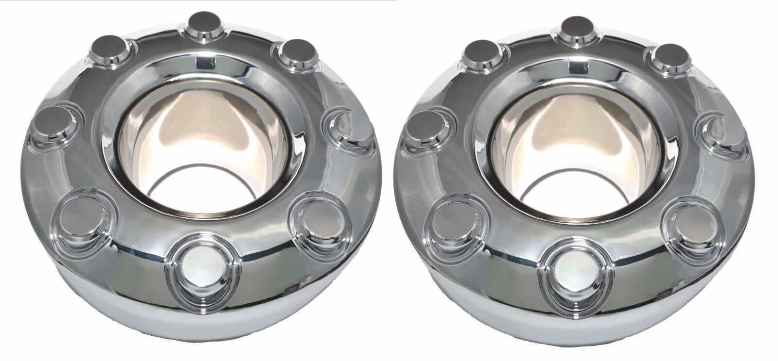 2 NEW 2005-2016 Ford F-350 F350 Dually 4x4 Front Wheel Chrome Center Caps PAIR
