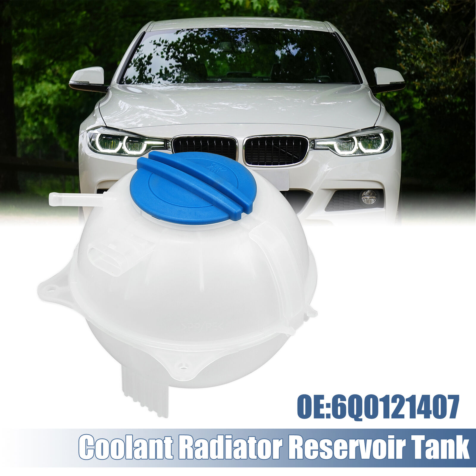 6Q0121407 Car Radiator Coolant Expansion Header Tank for Skoda Fabia Mk1 Mk2 Mk3