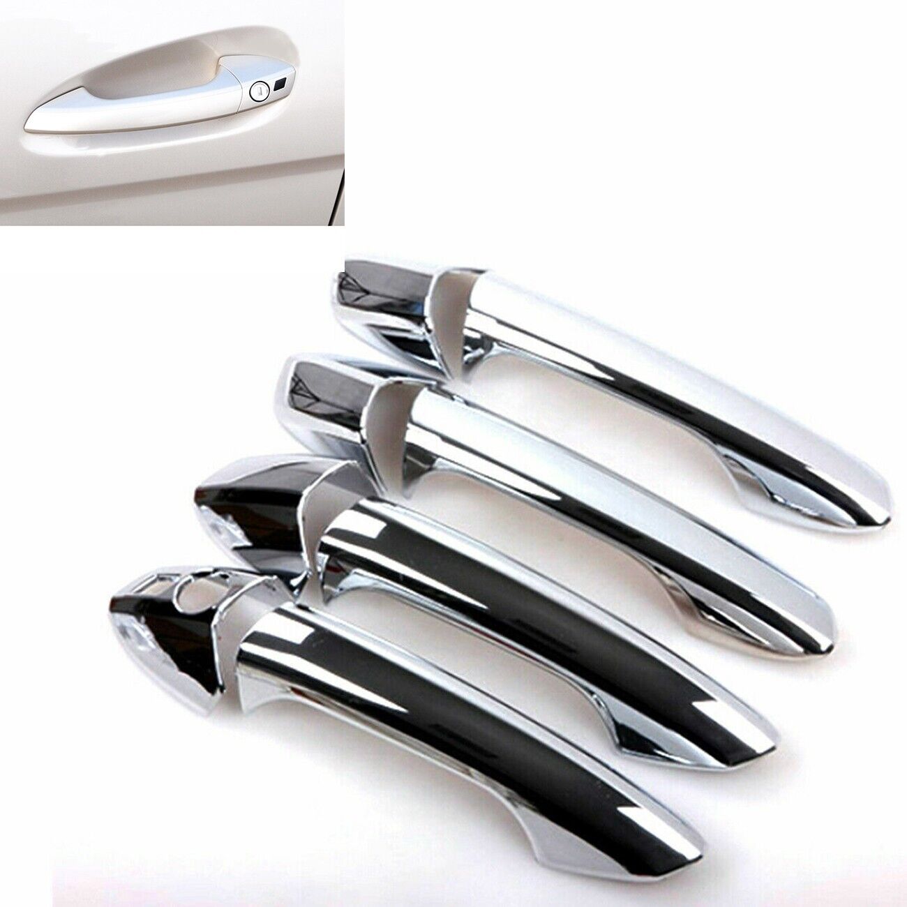 8pcs Door Handle Decoration Cover Gloss Chrome Silver Fit 2015 ML350 ML400 GLE