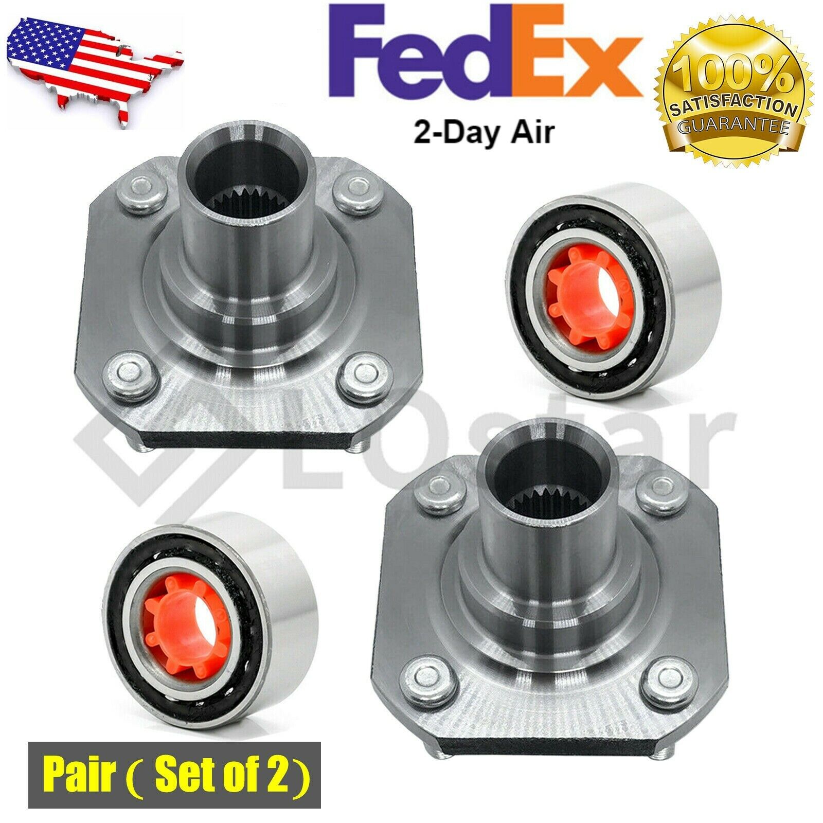 Pair(2) New Front Wheel Hub & Bearing Assembly Fits Toyota Tercel Paseo