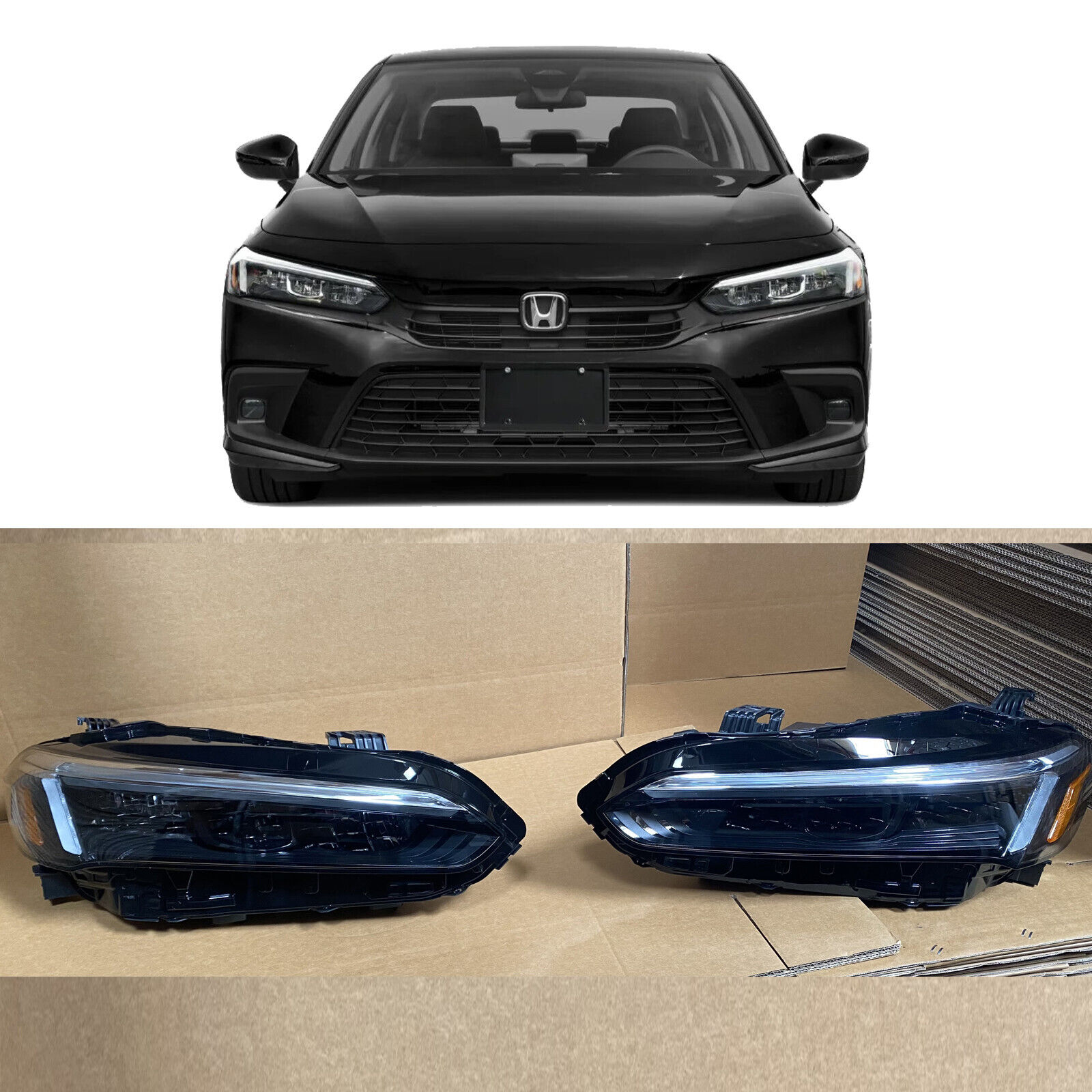 LED Headlight Replacement For 2022 2023 2024 Honda Civic Sport Touring Pair