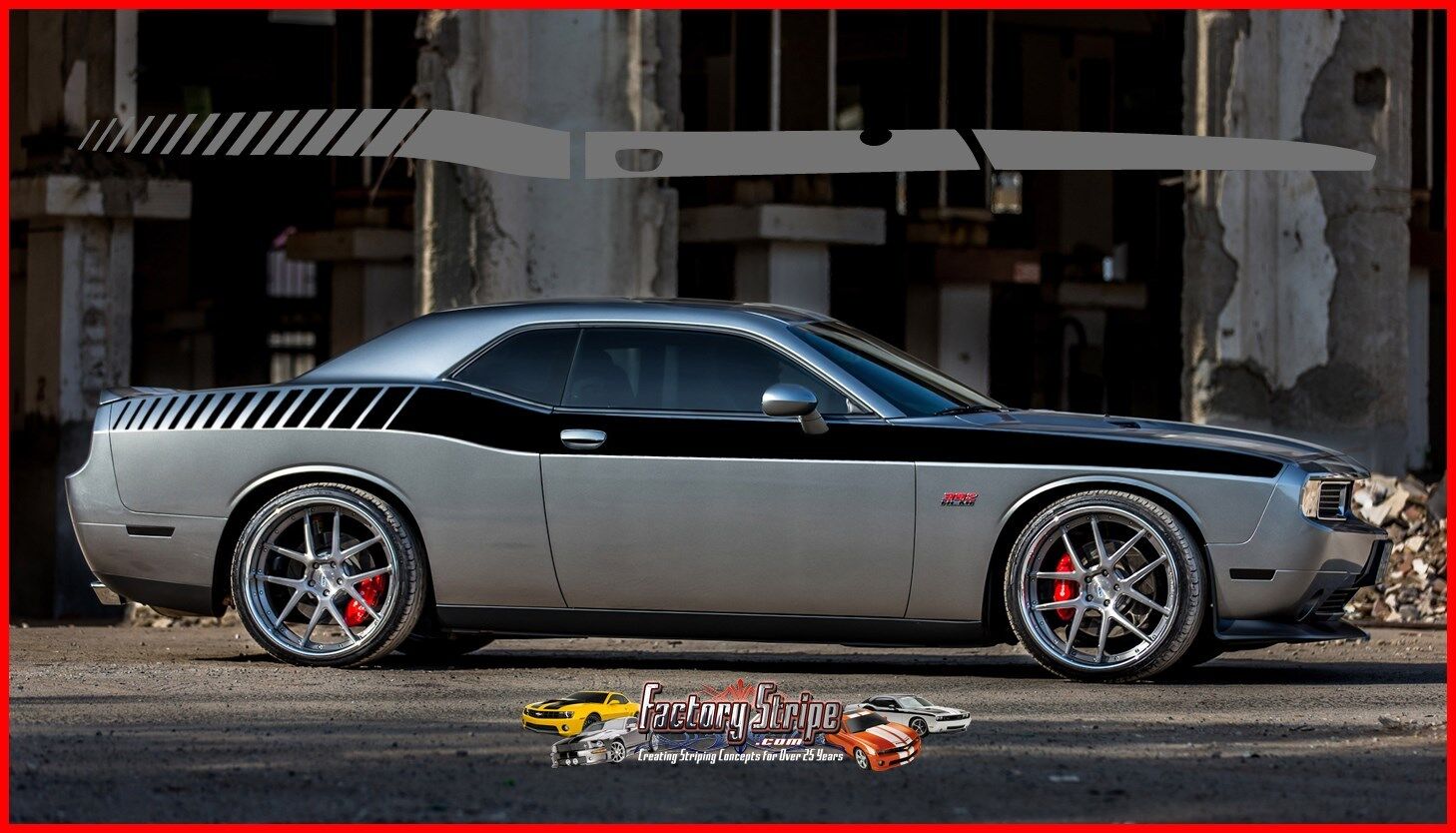 Factory Stripe Dodge Challenger Back Slide Automotive 3m Graphic Decal 2008 2015
