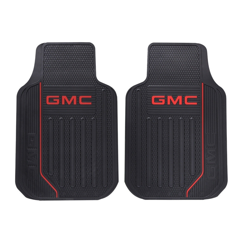 New GMC Elite Logo All Weather Heavy Duty Rubber Front / Back Floor Mats Set