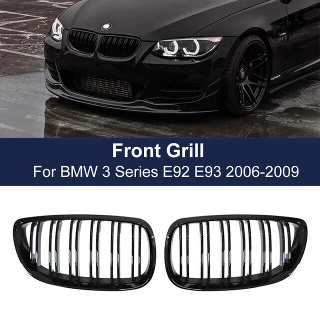 Gloss Black Front Kidney Grill Grille for BMW E92 E93 M3 328i 335i Coupe 06-10