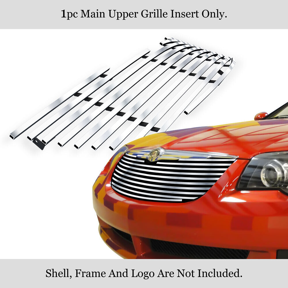 For 2004-2008 Chrysler Crossfire Upper Stainless Silver Billet Grille Insert