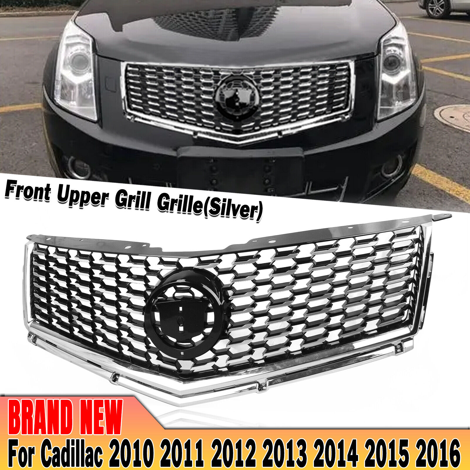 Silver  Front Bumper Grille Mesh For Cadillac SRX 2010-2016 2011