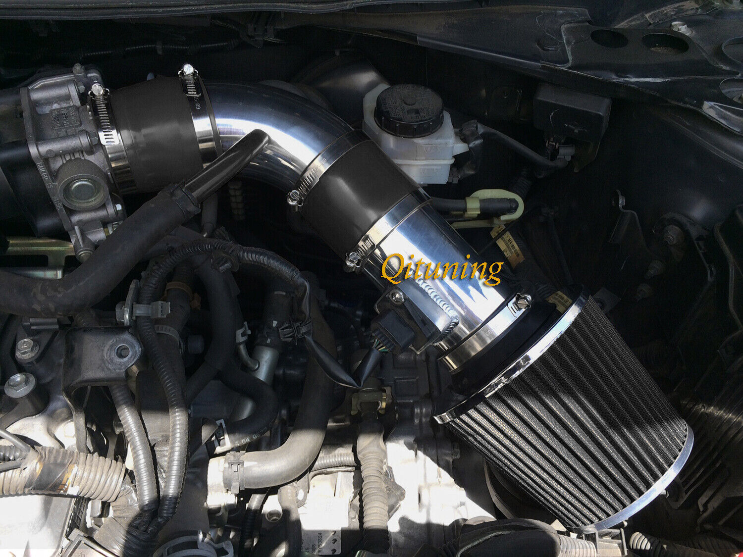 BLACK 2PC Air Intake System Kit Filter For 2007-2012 Nissan Altima 2.5L L4