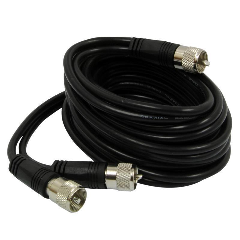 NEW ROADPRO RP-12CCP 12' CB ANTENNA CO-PHASE COAX CABLE W/ 3 PL-259 CONNECTORS