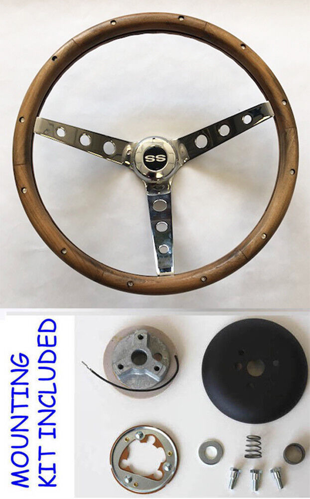 1967 1968 Chevelle El Camino Camaro SS Grant Steering Wheel Wood Walnut 13 1/2\