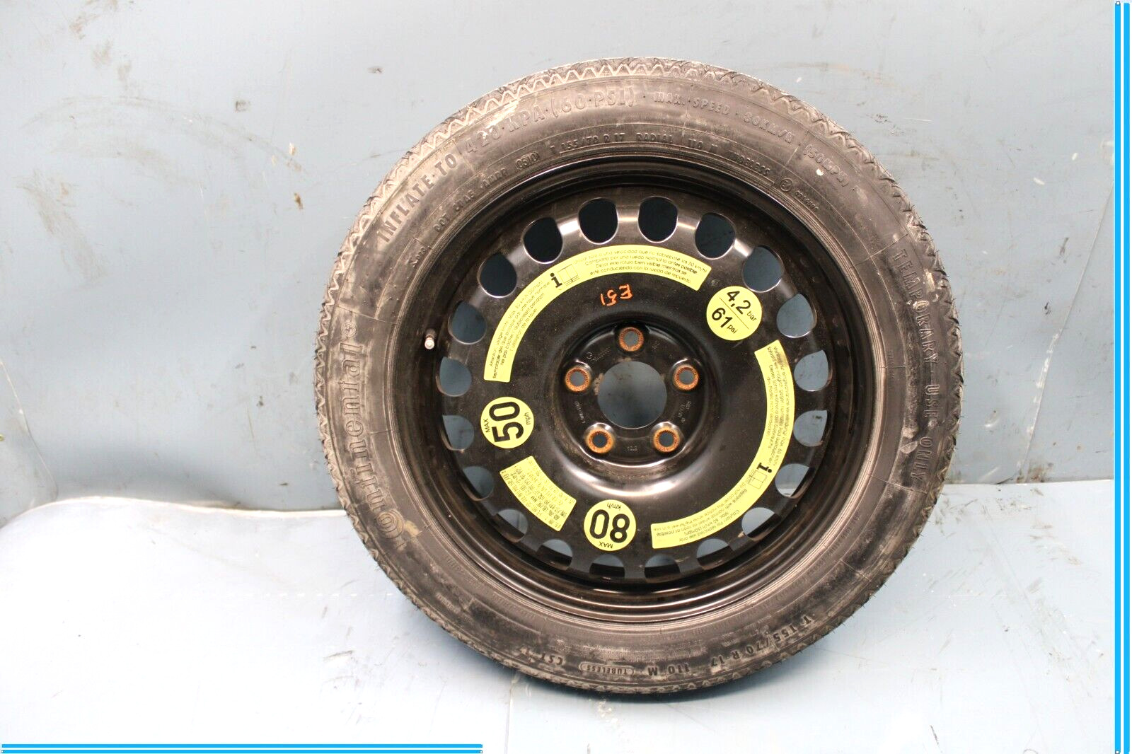 06-11 Mercedes W219 CLS550 Emergency Spare Tire Wheel Donut Rim 155/70 R17 Oem