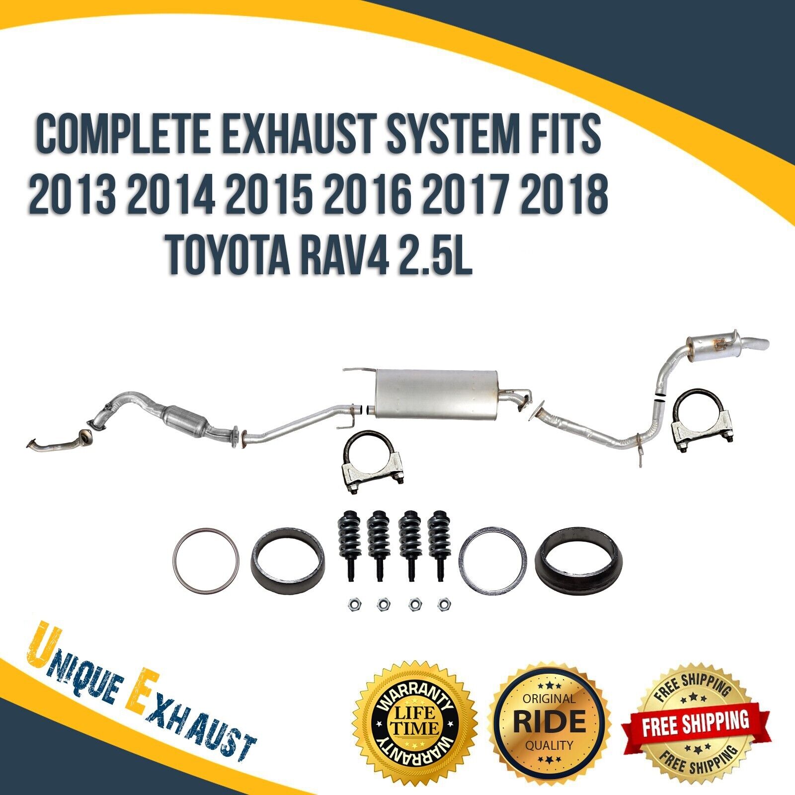 Complete Exhaust System Fits 2013 2014 2015 2016 2017 2018 Toyota RAV4 2.5L